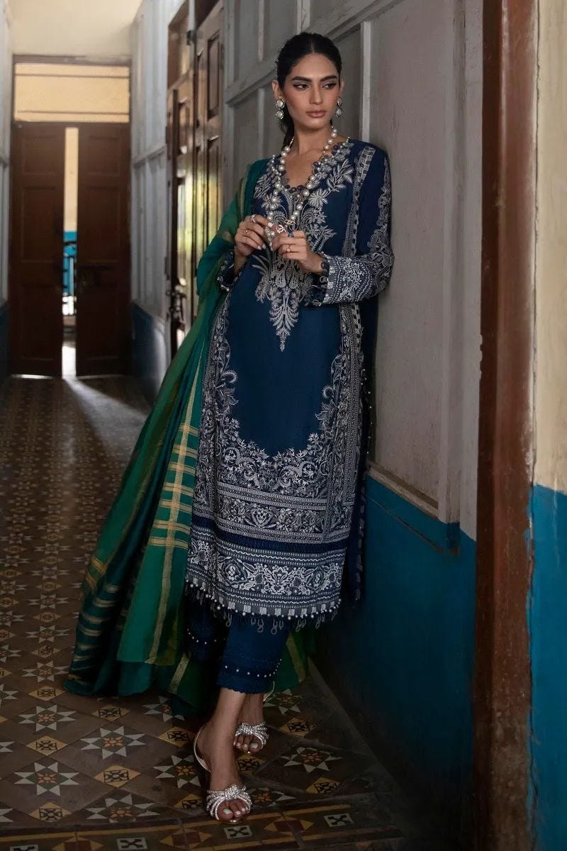 SANA SAFINAZ | EMBRIODERED LAWN SHIRT + PANT + DUPATTA