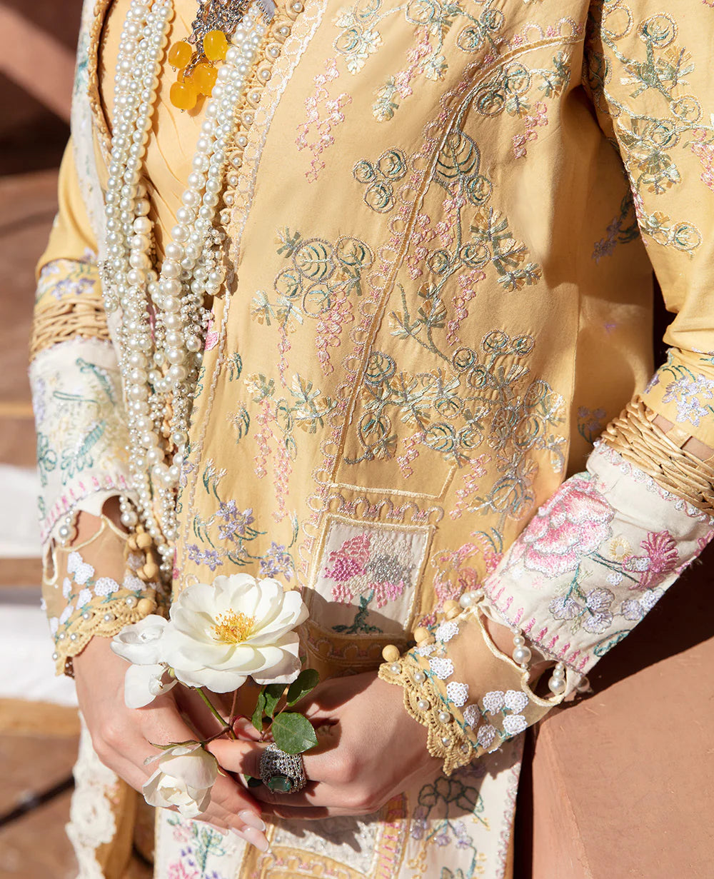 ELAN | STITCHED EMBRIODRED LAWN SHIRT+ STRAIGHT PANTS + EMBRIODERED NET DUPATTA | LARGE