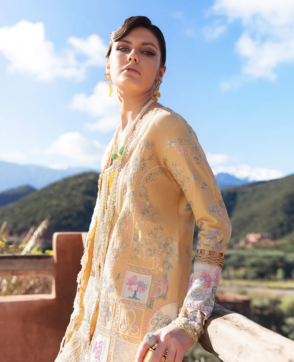 ELAN | STITCHED EMBRIODRED LAWN SHIRT+ STRAIGHT PANTS + EMBRIODERED NET DUPATTA | LARGE