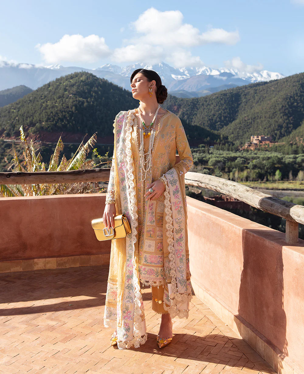 ELAN | STITCHED EMBRIODRED LAWN SHIRT+ STRAIGHT PANTS + EMBRIODERED NET DUPATTA | LARGE