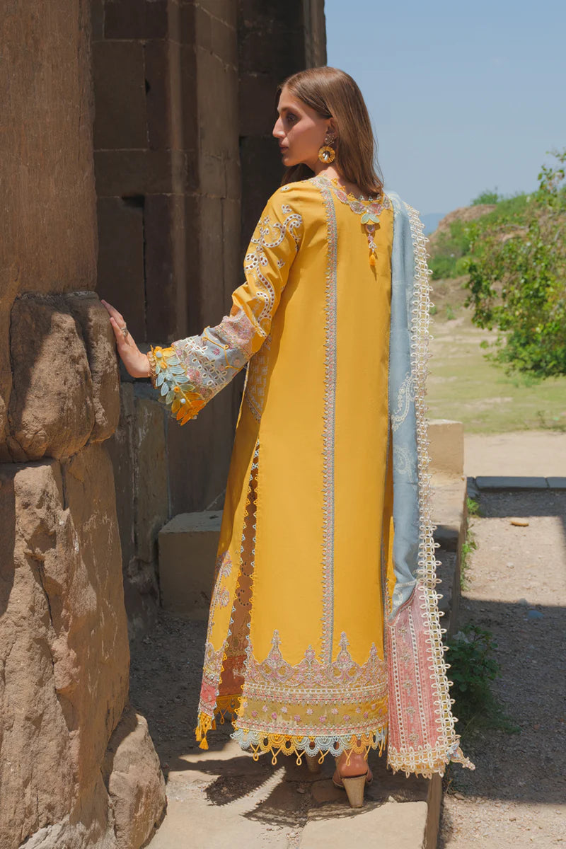 QALAMKAR | STITCHED CHICKANKARI EMBRIODERED 3 PIECE SUIT