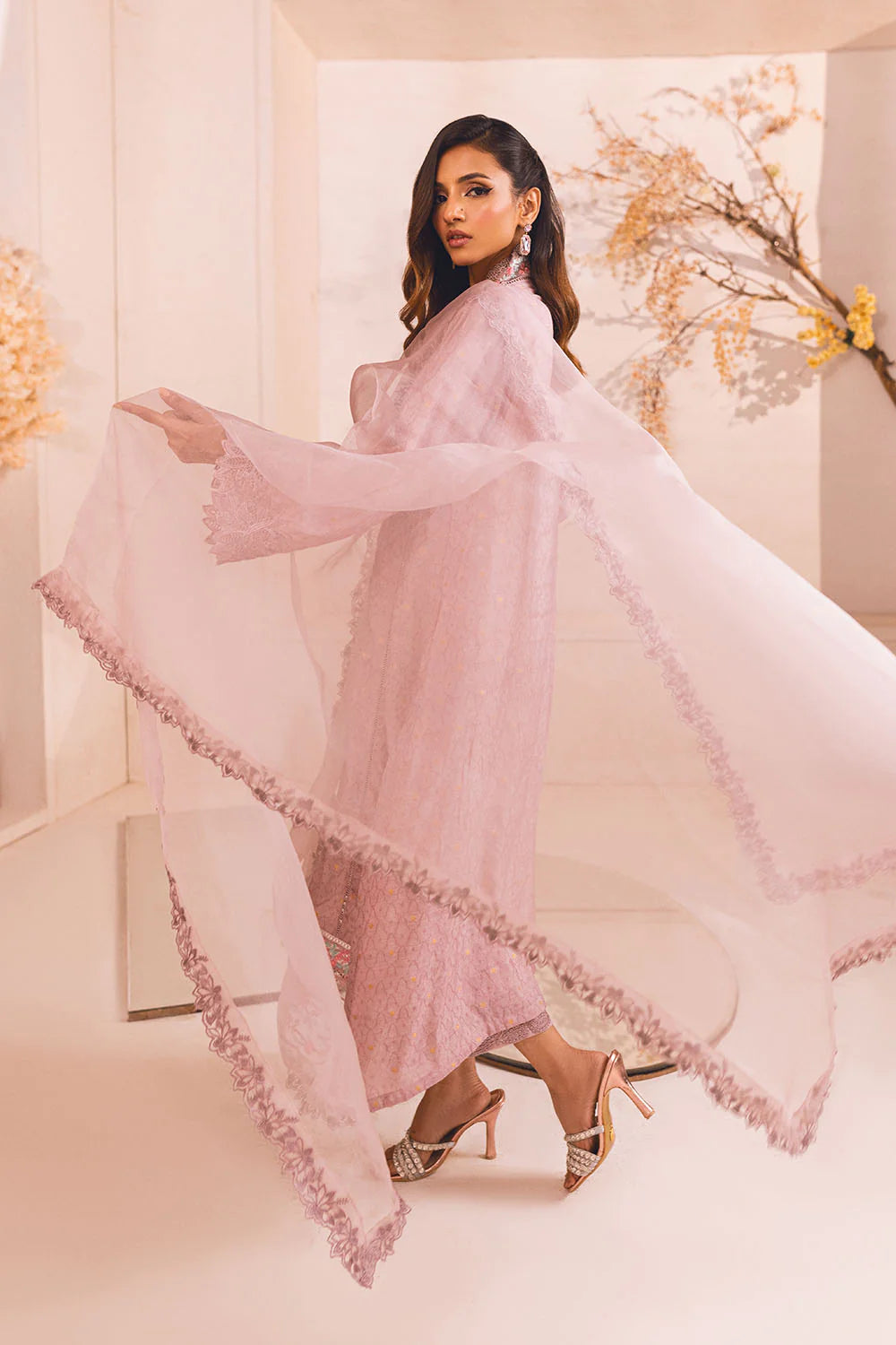 AZURE | CUTWORK SHIRT + SILK PANTS + ORGANZA DUPATTA