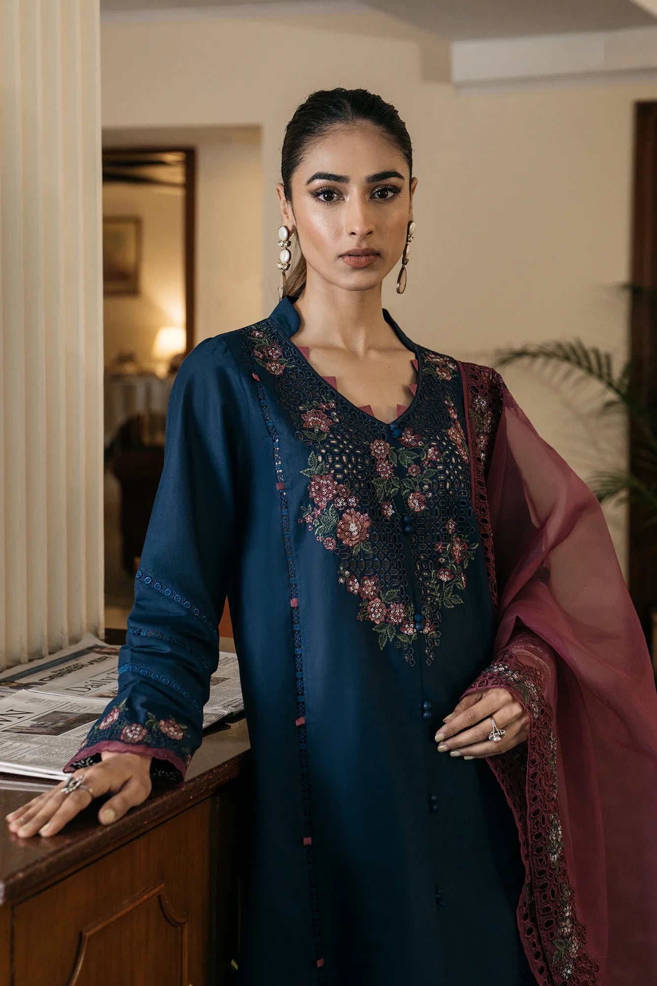ETHNIC | COTTON SHIRT + PANTS + ORGANZA DUPATTA