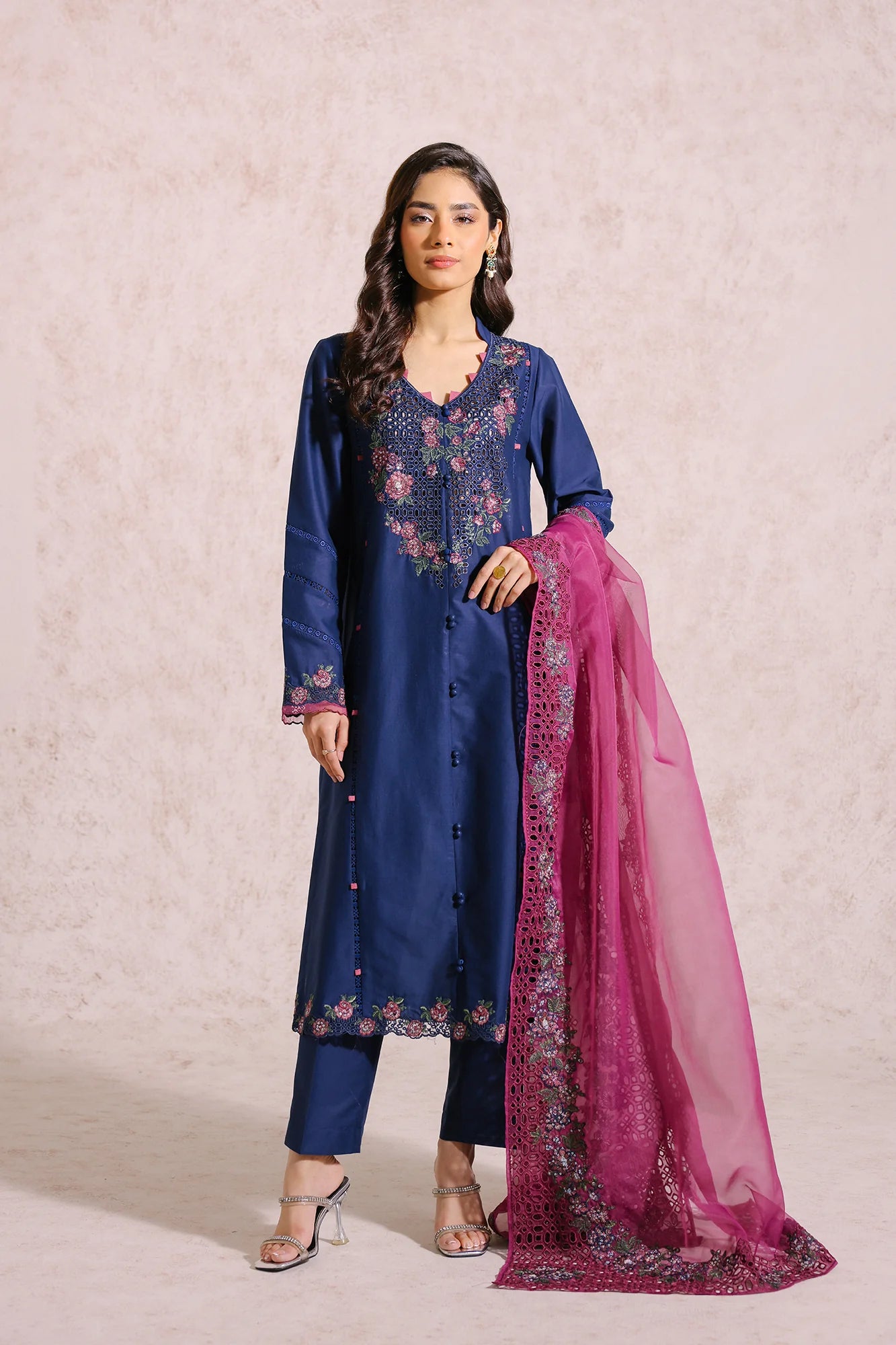ETHNIC | COTTON SHIRT + PANTS + ORGANZA DUPATTA