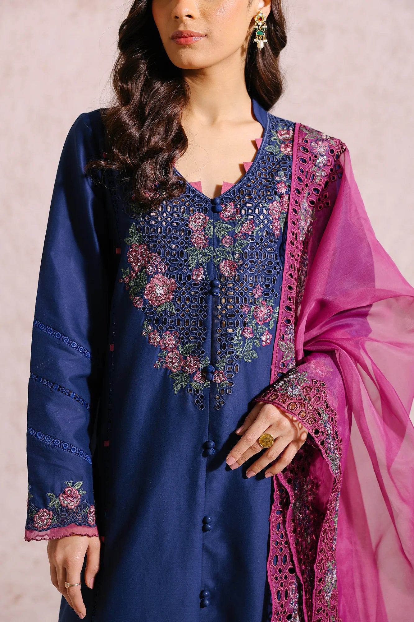 ETHNIC | COTTON SHIRT + PANTS + ORGANZA DUPATTA