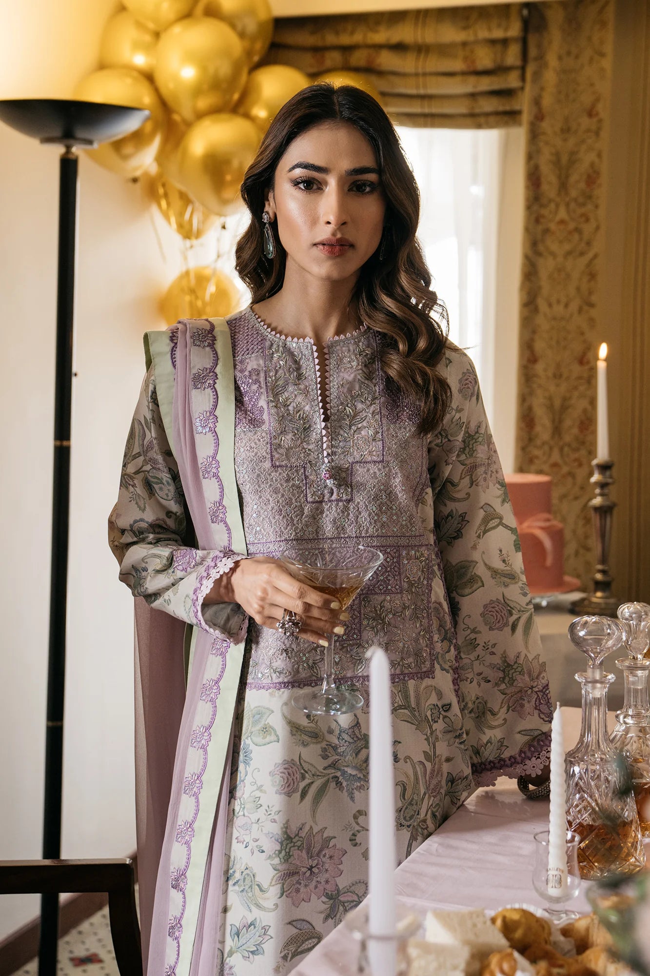 ETHNIC | LINEN SHIRT + PANTS + CHIFFON DUPATTA |MEDIUM