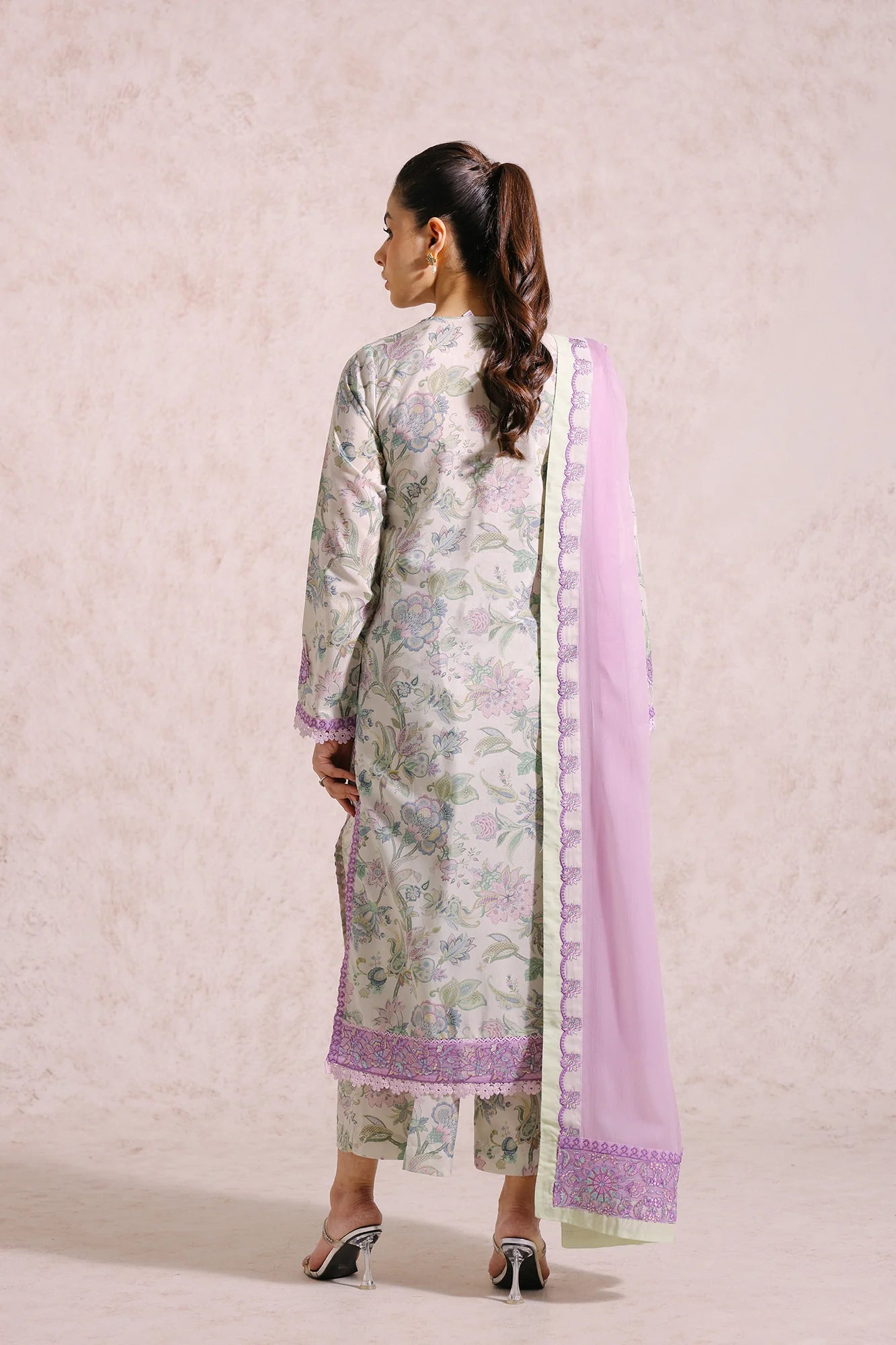 ETHNIC | LINEN SHIRT + PANTS + CHIFFON DUPATTA |MEDIUM
