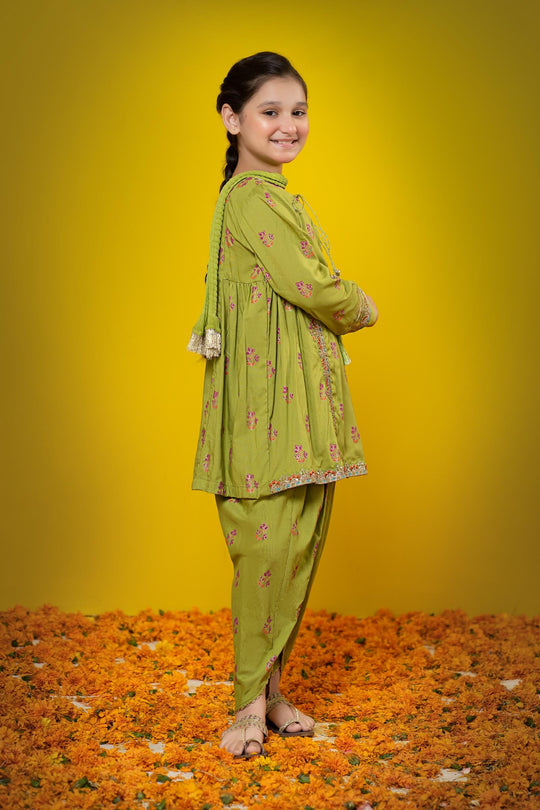 MARIA B | LIME GREEN | LITTLE GIRLS |6-8 Y