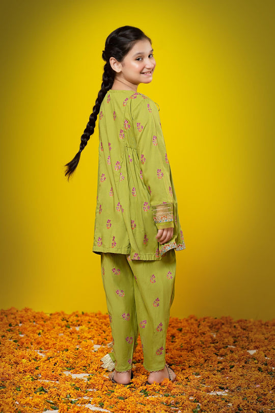 MARIA B | LIME GREEN | LITTLE GIRLS |6-8 Y
