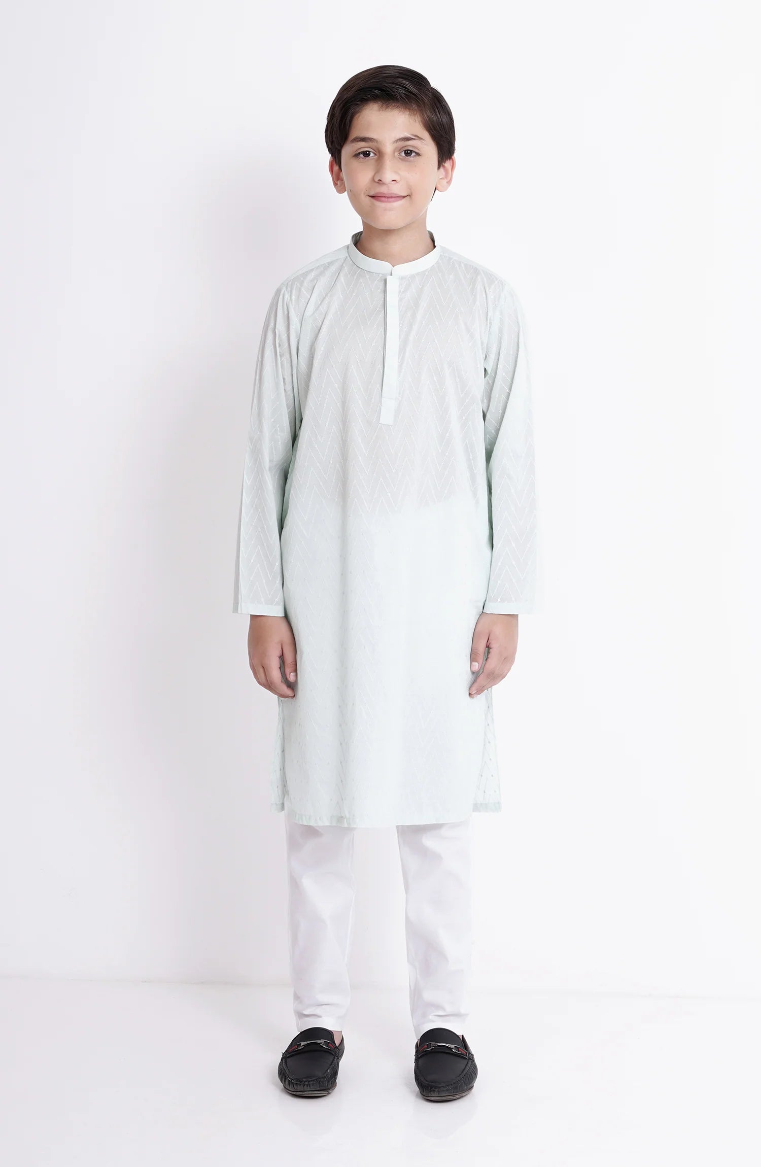SHAHNAMEH | LIGHGT GREEN KURTA PAJAMA | LITTLE BOYS | KIDS |8Y