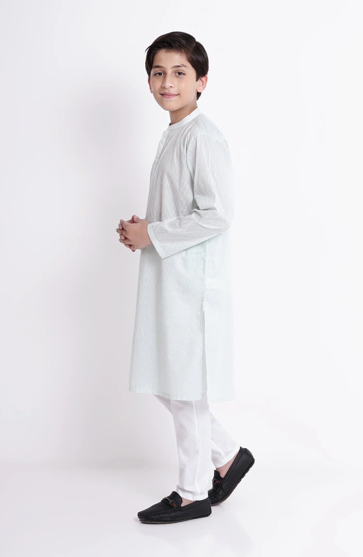 SHAHNAMEH | LIGHGT GREEN KURTA PAJAMA | LITTLE BOYS | KIDS |8Y