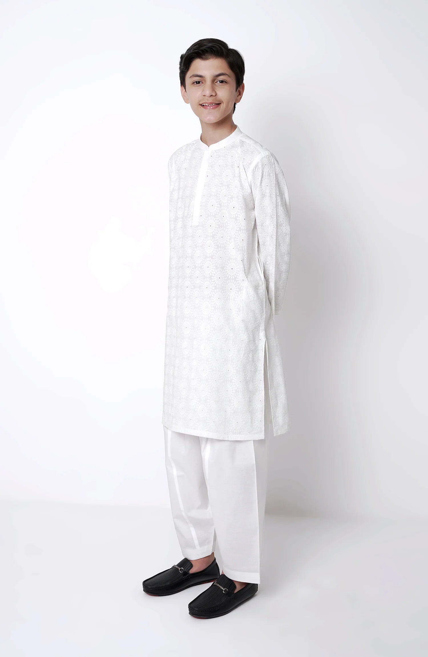 SHAHNAMEH | WHITE KURTA PAJAMA | LITTLE BOYS | KIDS |10Y