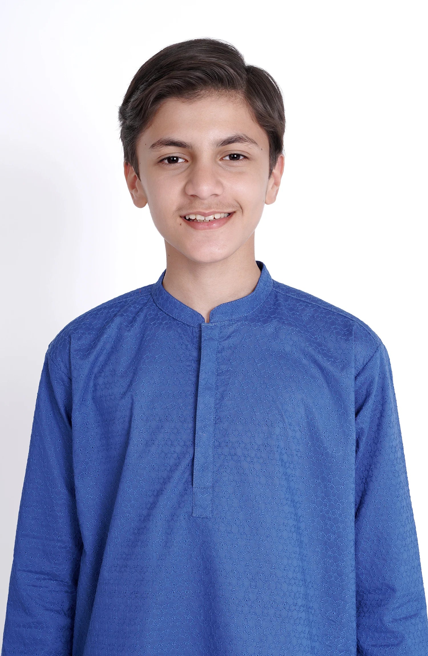 SHAHNAMEH | BLUE KURTA SHALWAR | LITTLE BOYS | KIDS |8Y