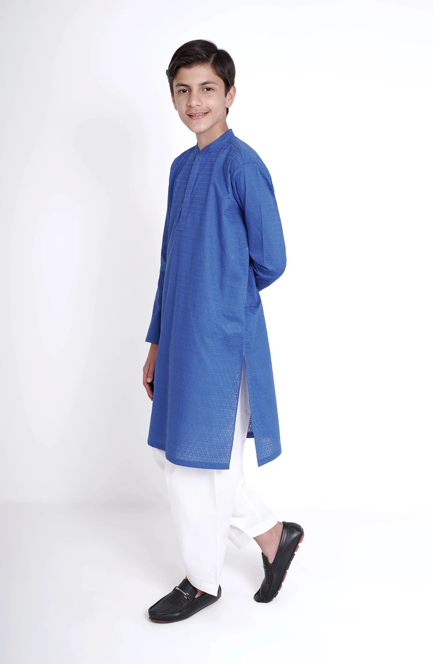 SHAHNAMEH | BLUE KURTA SHALWAR | LITTLE BOYS | KIDS |8Y