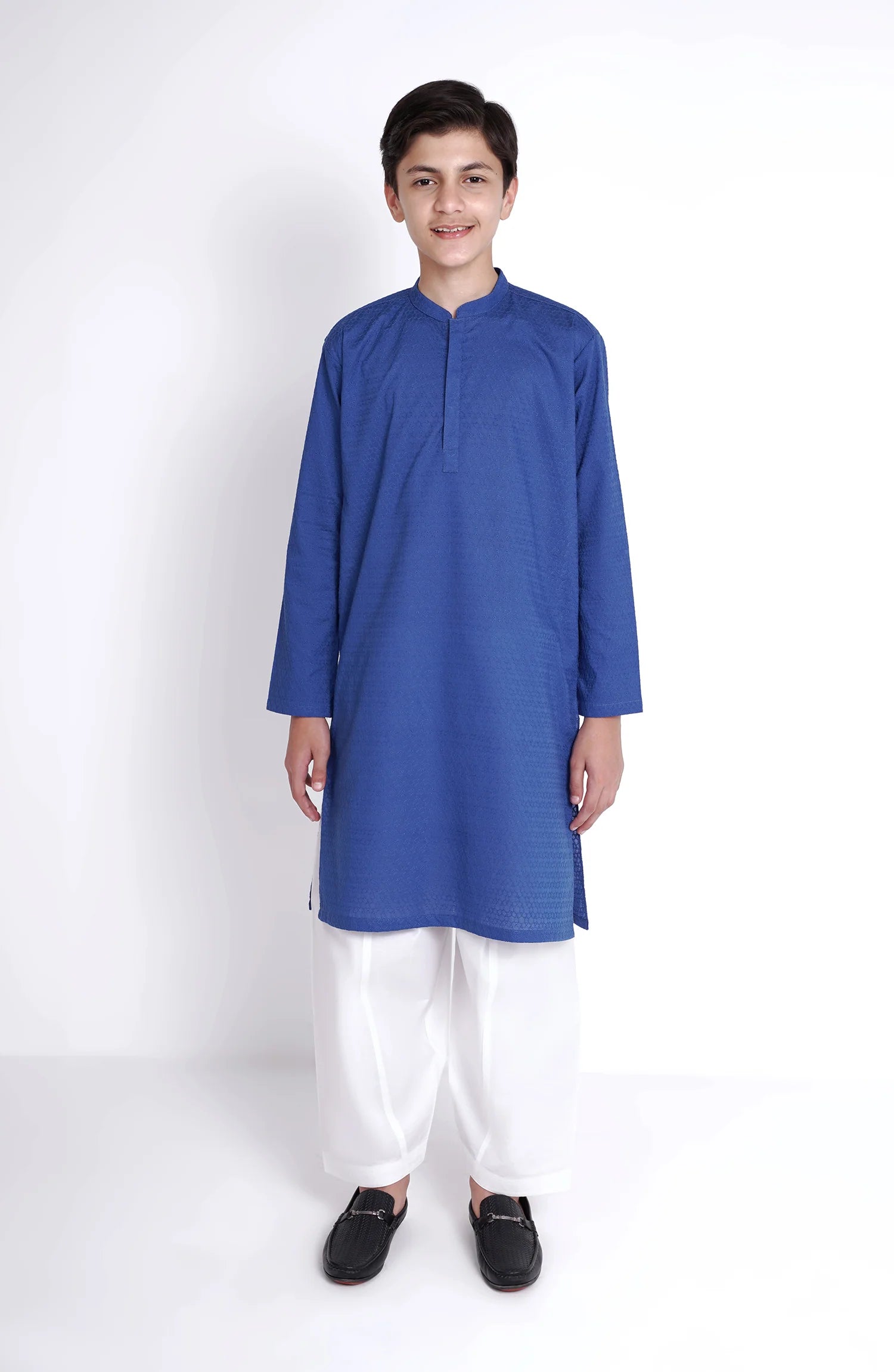 SHAHNAMEH | BLUE KURTA SHALWAR | LITTLE BOYS | KIDS |8Y