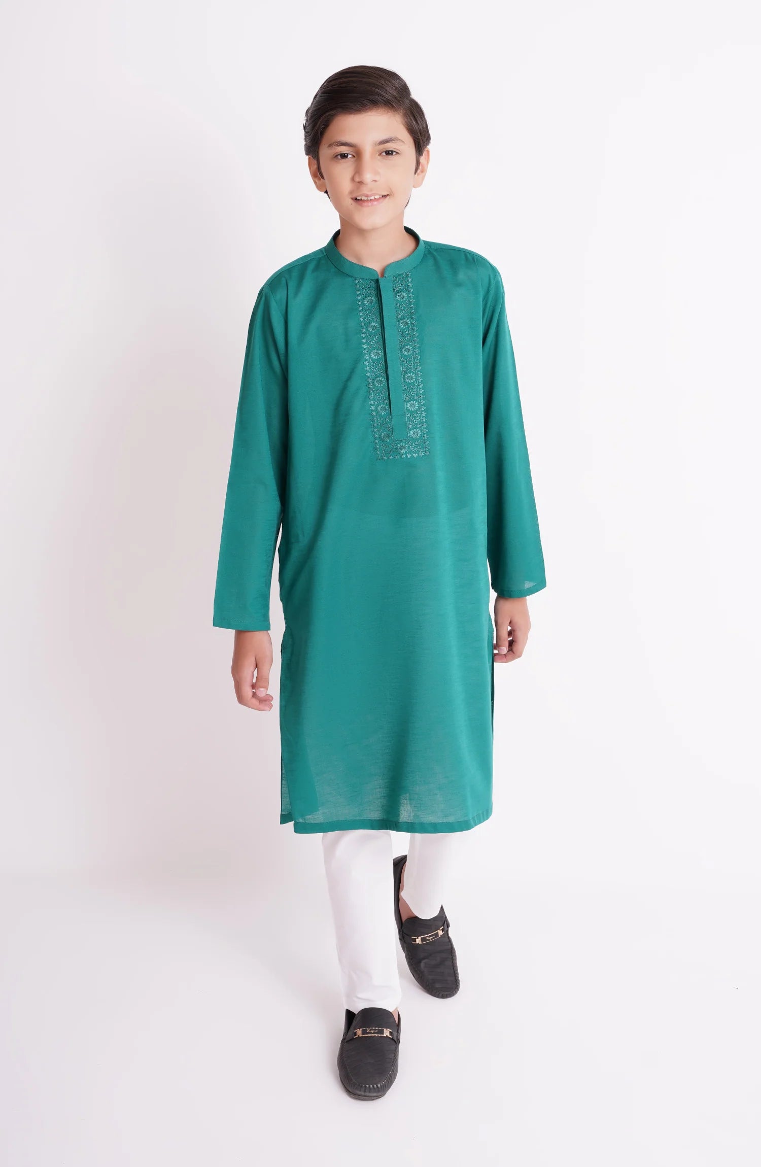 SHAHNAMEH |SEA GREEN KURTA PAJAMA | LITTLE BOYS | KIDS |10Y