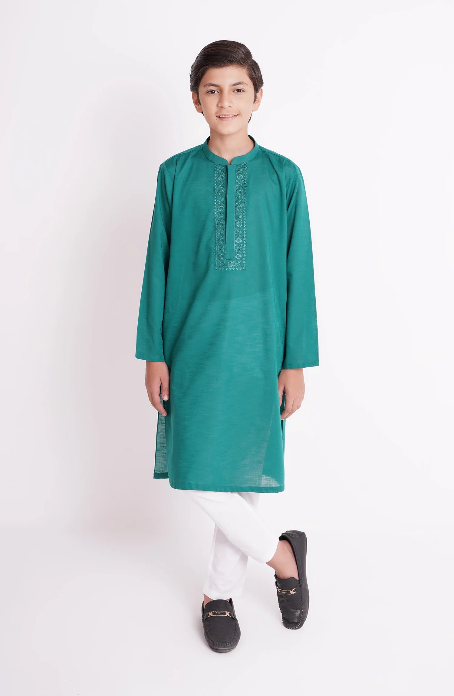 SHAHNAMEH |SEA GREEN KURTA PAJAMA | LITTLE BOYS | KIDS |10Y
