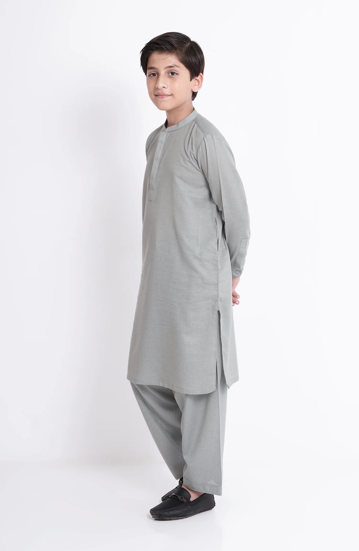 SHAHNAMEH | GREY | KURTA SHALWAR | LITTLE BOYS | 3-4-5 Y