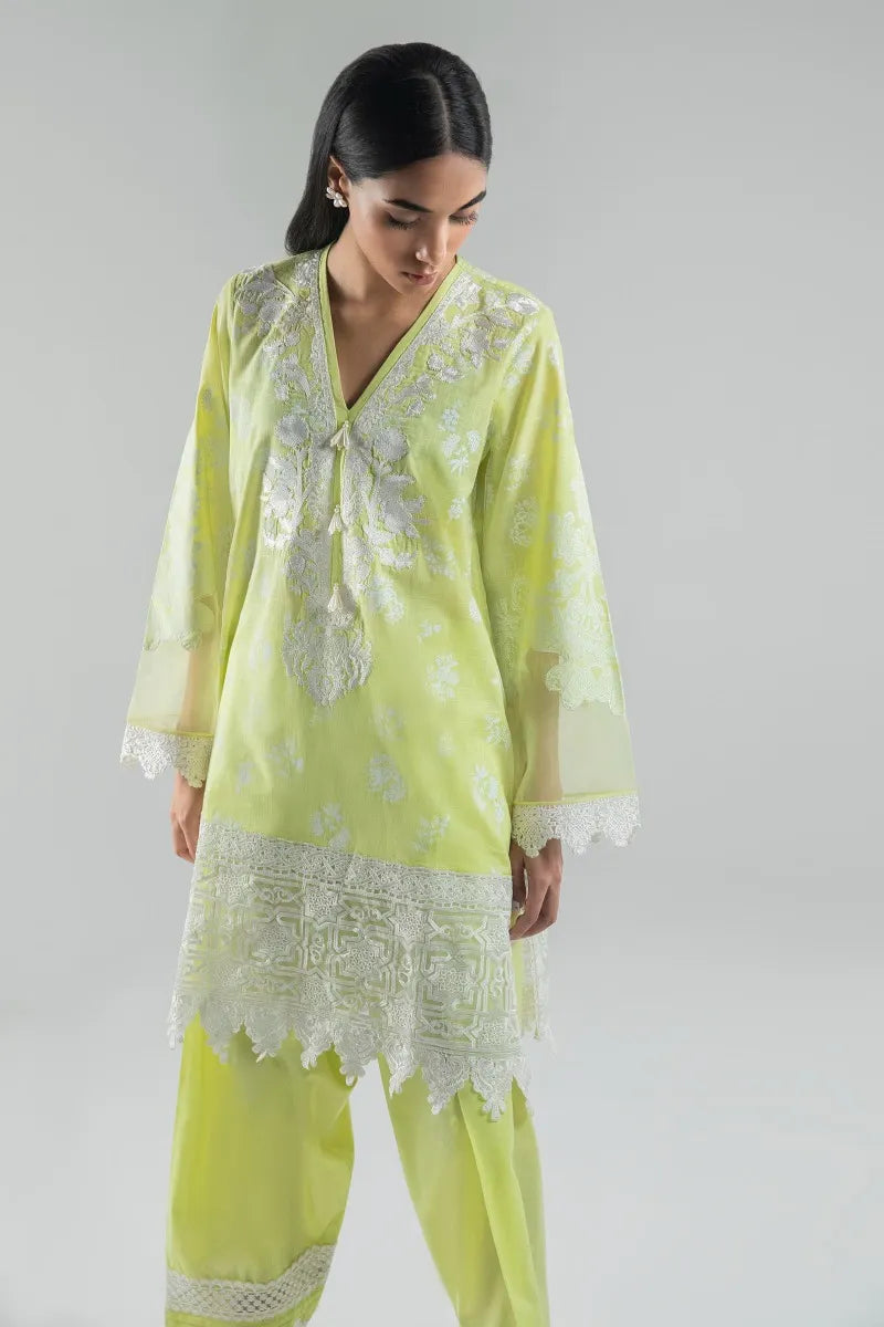 SANA SAFINAZ | LIME GREEN KURTA + SHALWAR