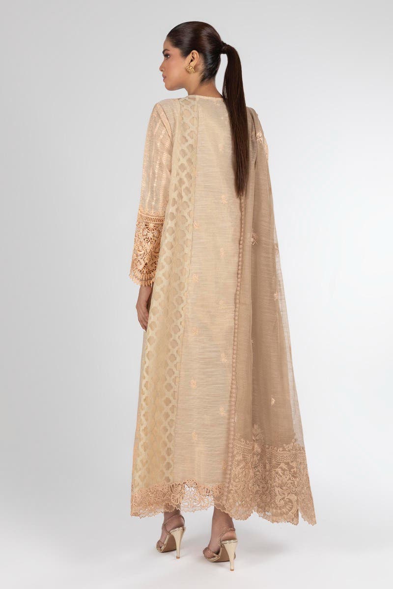 SANA SAFINAZ | EMBRIODERED PISHWAAS + PANTS + NET DUPATTA | SMALL