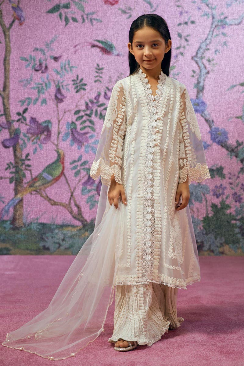 SANA SAFINAZ | WHITE | LITTLE GIRLS |3-4 Y