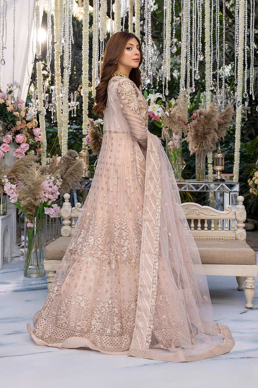 AZURE | PINK EMBELLISHED PISHWAAS | MEDIUM