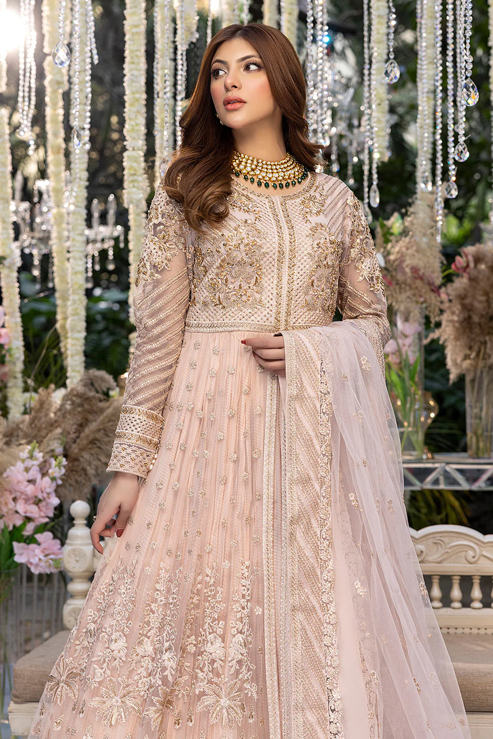 AZURE | PINK EMBELLISHED PISHWAAS | MEDIUM
