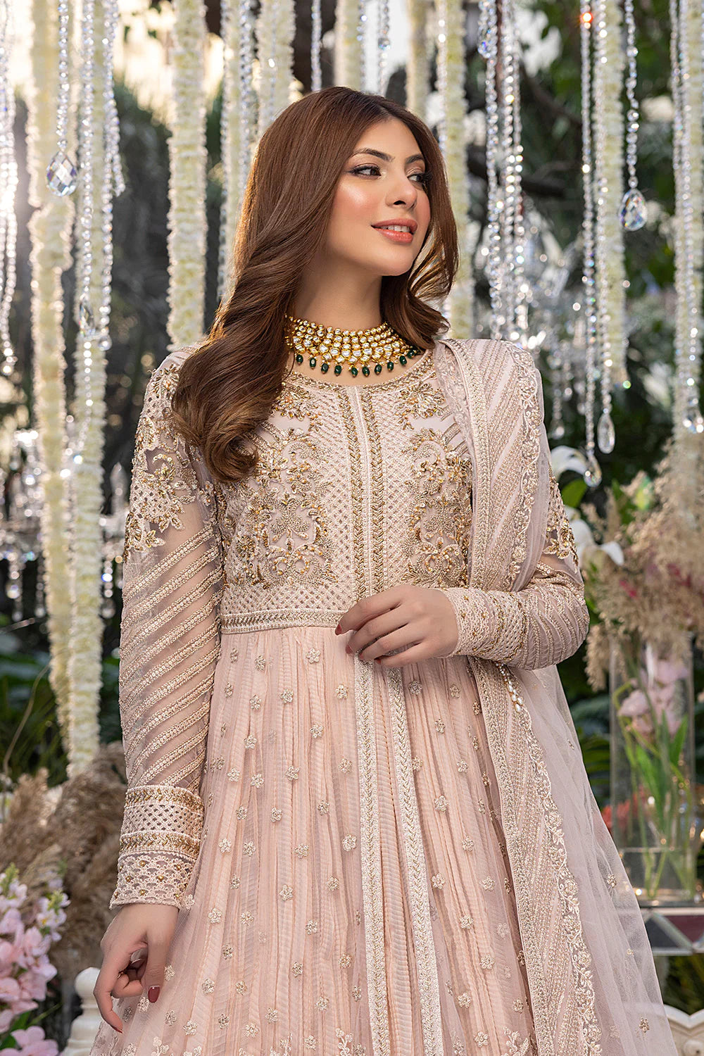 AZURE | PINK EMBELLISHED PISHWAAS | MEDIUM