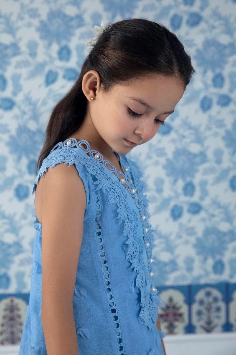 SANA SAFINAZ |BLUE SHIRT WITH PANTS | LITTLE GIRLS | KIDS | 4-5 Y