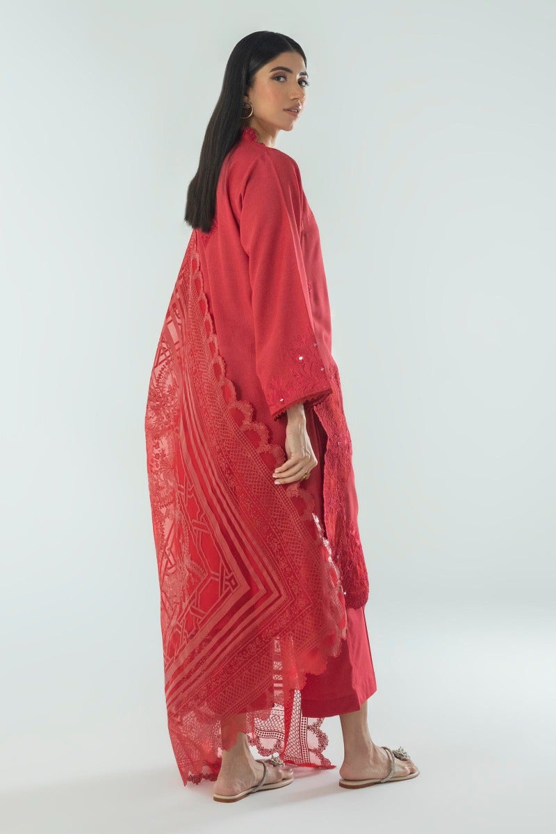 SANA SAFINAZ | RED KURTA WITH MIRROR WORK