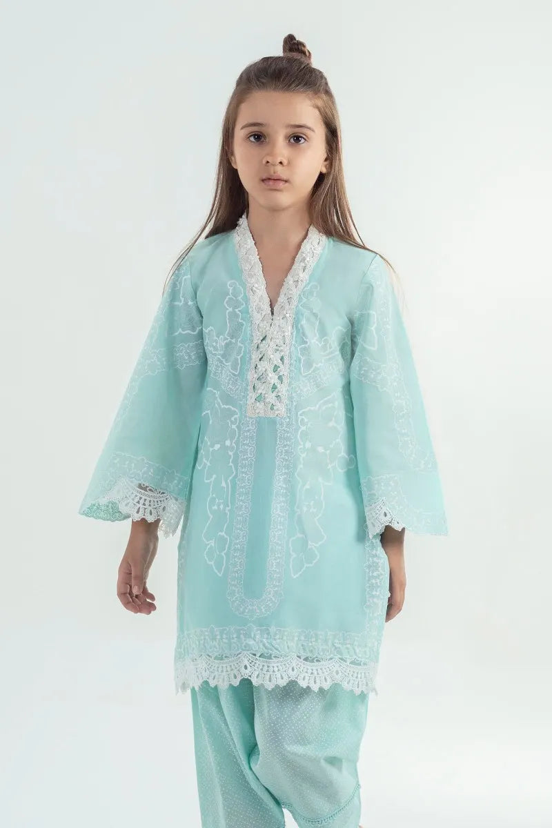 SANA SAFINAZ | BLUE SHIRT + SHALWAR | LITTLE GIRLS | KIDS | 9-10 Y
