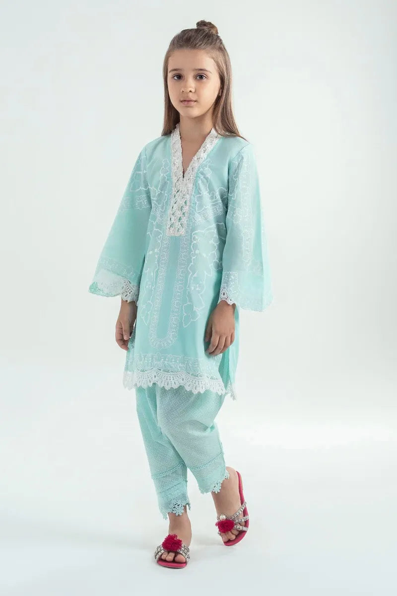 SANA SAFINAZ | BLUE SHIRT + SHALWAR | LITTLE GIRLS | KIDS | 9-10 Y