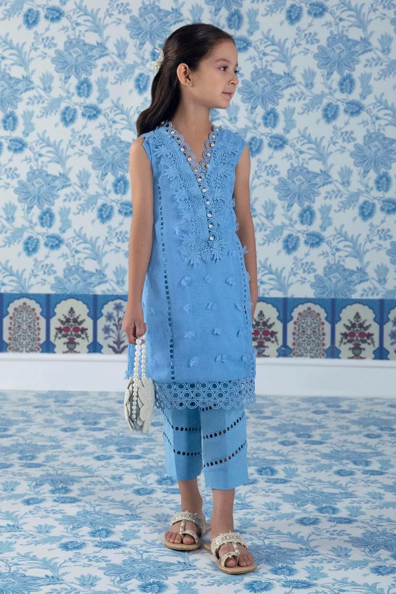 SANA SAFINAZ |BLUE SHIRT WITH PANTS | LITTLE GIRLS | KIDS | 4-5 Y