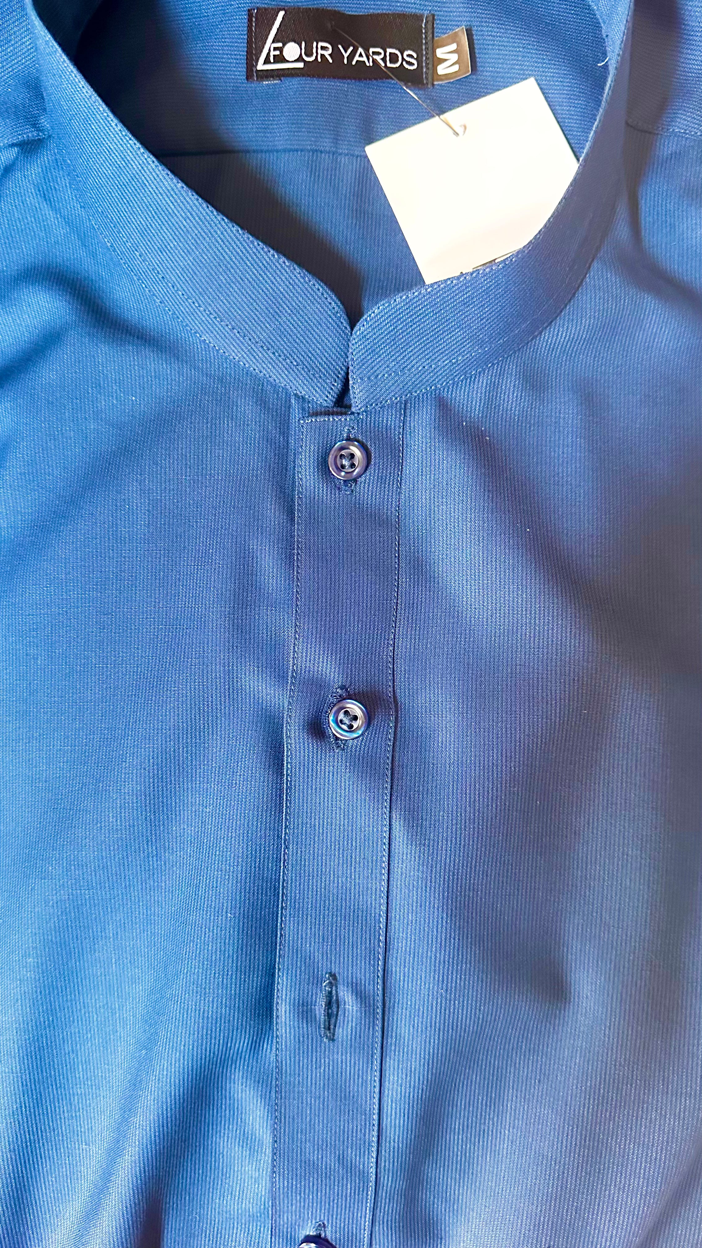 Blue Self Kurta Pajama